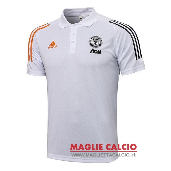 manchester united bianco arancione magliette polo nuova 2021-2022