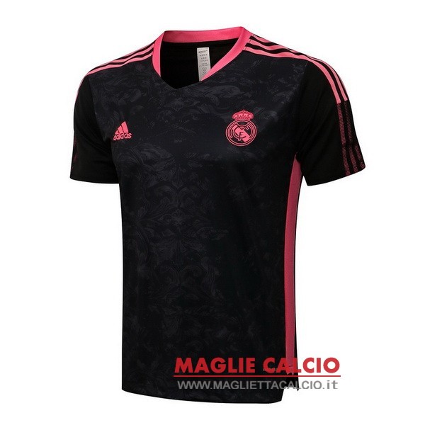nuova magliette real madrid formazione 2021-2022 nero rosa