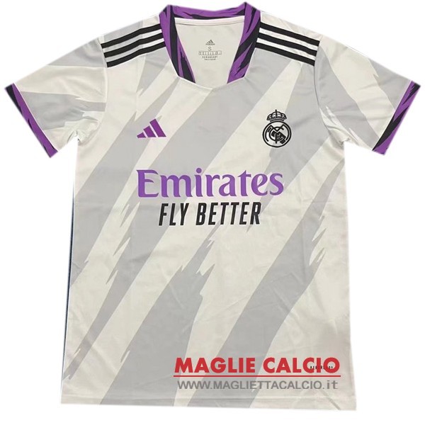 nuova magliette real madrid formazione 2022-2023 bianco purpureo