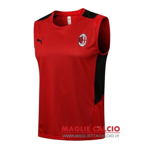 nuova formazione senza maniche divisione magliette ac milan 2021-2022 rosso
