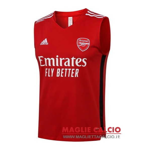 nuova formazione senza maniche magliette arsenal 2021-2022 rosso