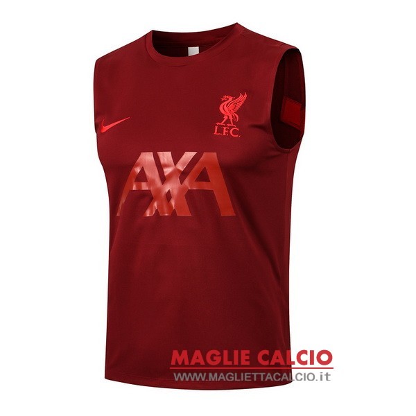 nuova formazione senza maniche magliette liverpool 2021-2022 rosso