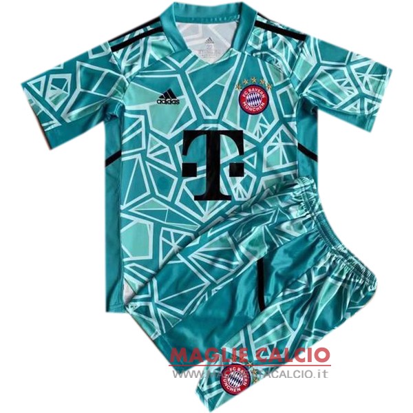 nuova portiere magliette bayern munich set completo bambino 2022-2023 verde