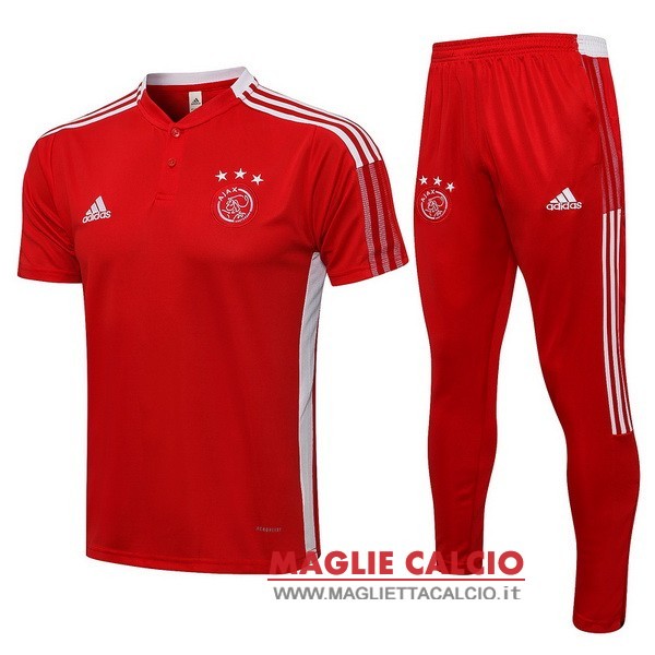 polo set completo maglia ajax 2022-2023 rosso