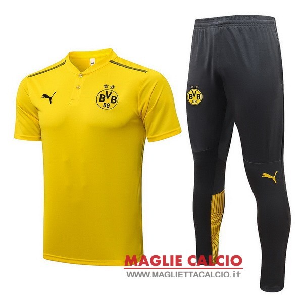 Polo set completo maglia borussia dortmund 2021-2022 giallo