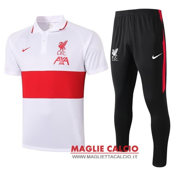 polo set completo maglia liverpool 2021-2022 bianco nero