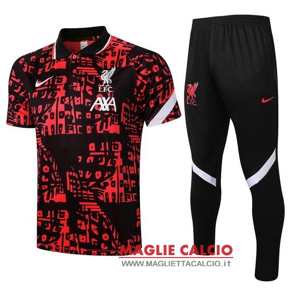 polo set completo maglia liverpool 2021-2022 rosso bianco