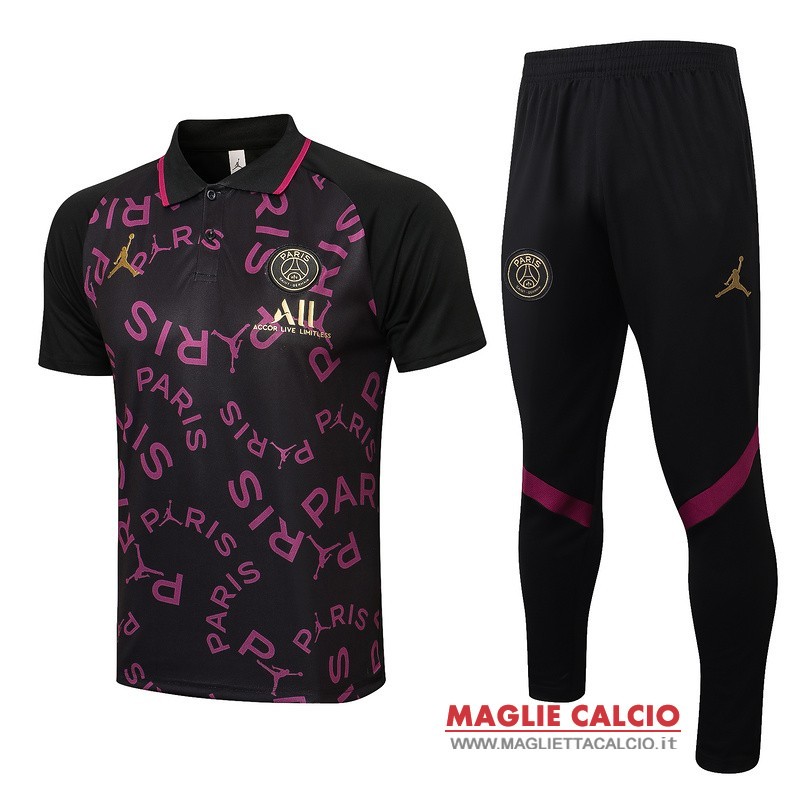 polo set completo maglia paris saint germain 2021-2022 borgogna