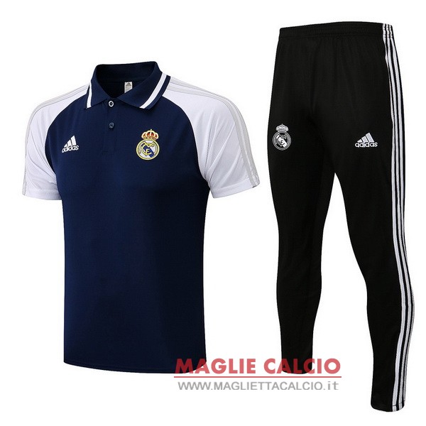 polo set completo maglia real madrid 2022-2023 nero bianco