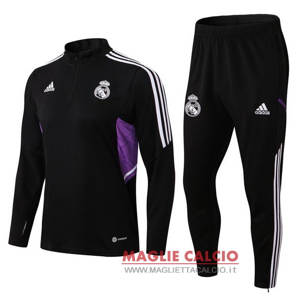 nuova real madrid insieme completo nero purpureo giacca 2022-2023