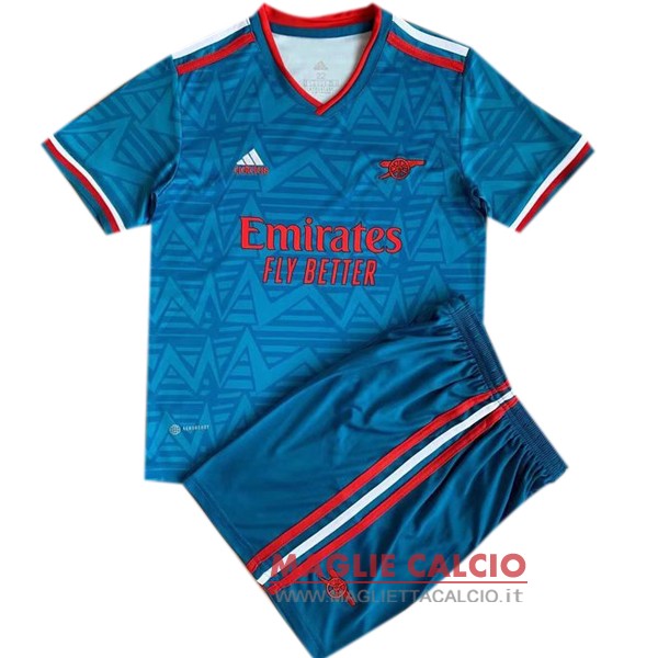 nuova concetto magliette arsenal set completo bambino 2022-2023 blu