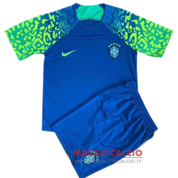nuova concetto magliette brasile set completo bambino 2022 blu
