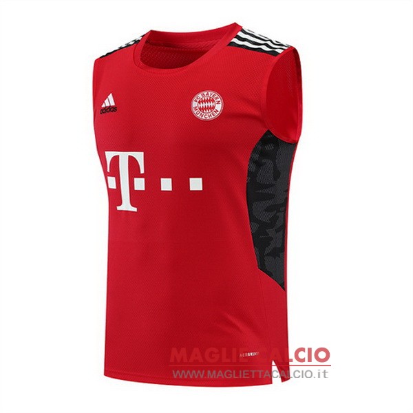 nuova magliette bayern munich formazione senza maniche 2022-2023 rosso