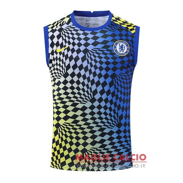 nuova magliette chelsea formazione senza maniche 2022-2023 blu giallo