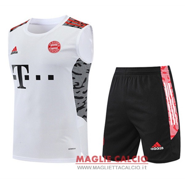 nuova magliette bayern munich formazione senza maniche set completo 2022-2023 bianco