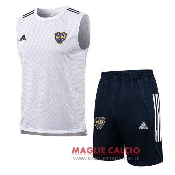 nuova formazione senza maniche set completo divisione magliette Boca Juniors 2021-2022 bianco