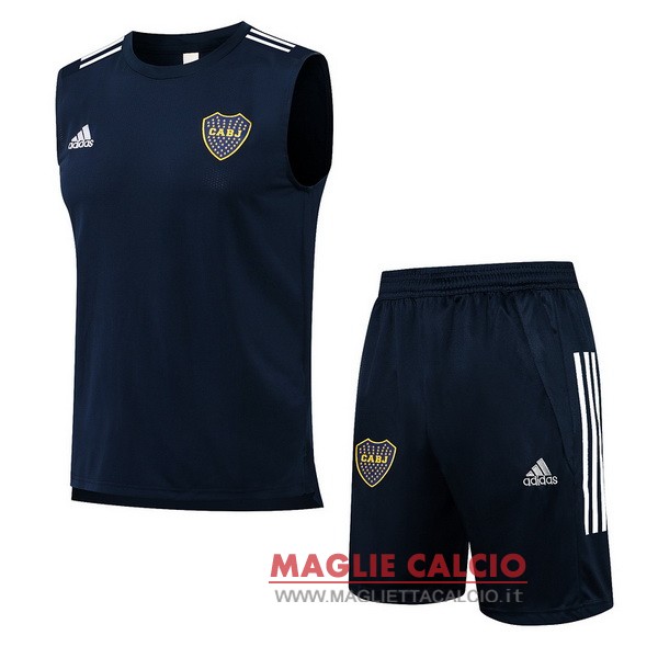 nuova formazione senza maniche set completo divisione magliette Boca Juniors 2021-2022 blu navy