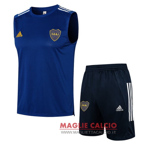 nuova formazione senza maniche set completo divisione magliette Boca Juniors 2021-2022 blu