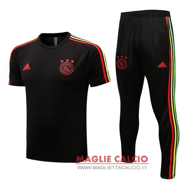 nuova formazione set completo divisione magliette ajax formazione 2022-2023 nero rosso