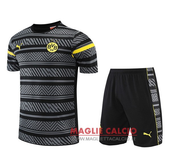 nuova formazione set completo divisione magliette borussia dortmund 2022-2023 grigio I giallo