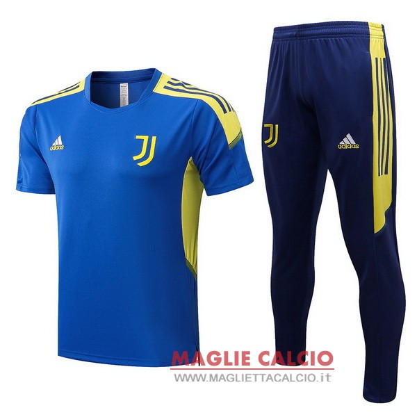 nuova formazione set completo divisione magliette juventus 2021-2022 blu i giallo