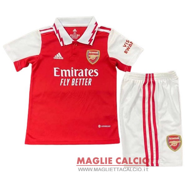 nuova primera magliette arsenal set completo bambino 2022-2023