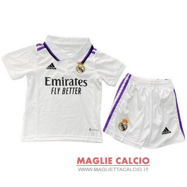 nuova primera maglietta real madrid set completo bambino 2022-2023