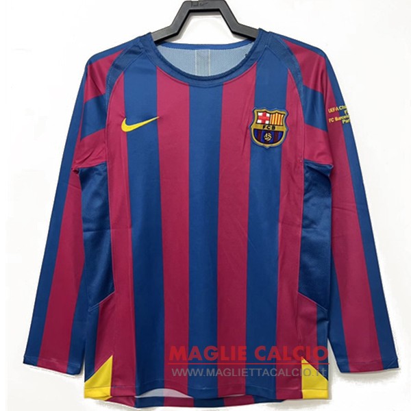 nuova primera manica lunga divisione magliette barcellona retro 2005-2006