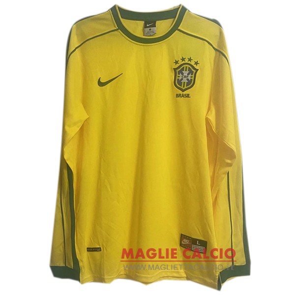 prima manica lunga magliette nazionale brasile retro 1998