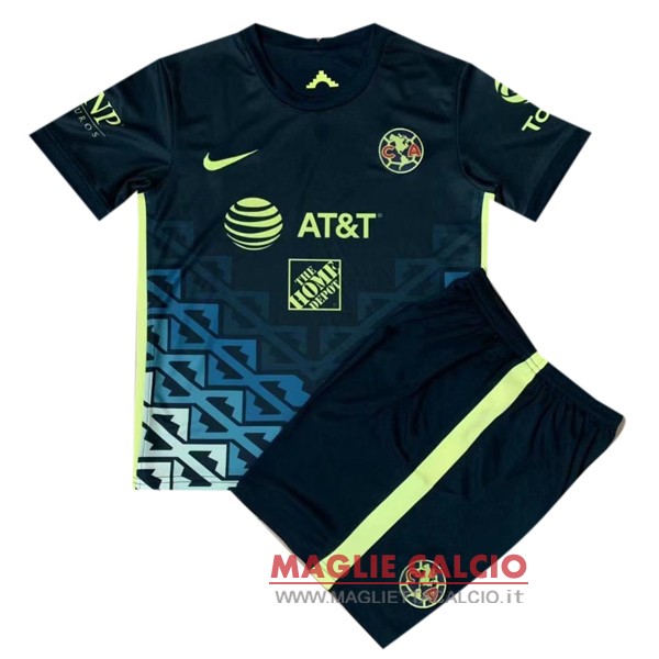 nuova seconda maglietta club america bambino 2021-2022 blu-giallo
