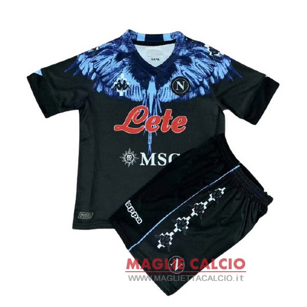 speciale set completo magliette napoli bambino 2021-2022 nero blu