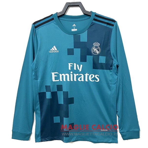 nuova terza manica lunga divisione magliette real madrid retro 2017-2018