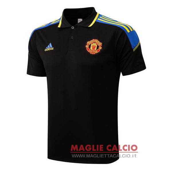 manchester united nero giallo magliette polo nuova 2022-2023