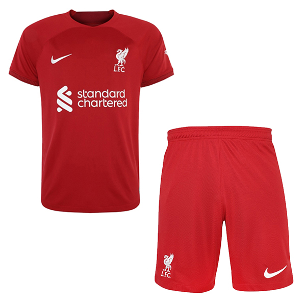 nuova prima magliette liverpool set completo bambino 2022-2023