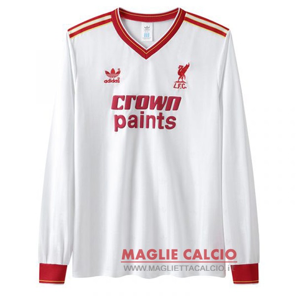 nuova seconda manica lunga magliette liverpool retro 1985-1986