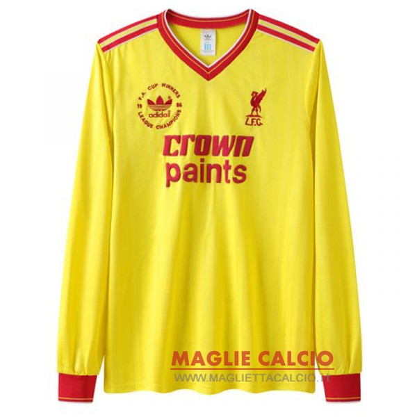 nuova terza manica lunga magliette liverpool retro 1985-1986