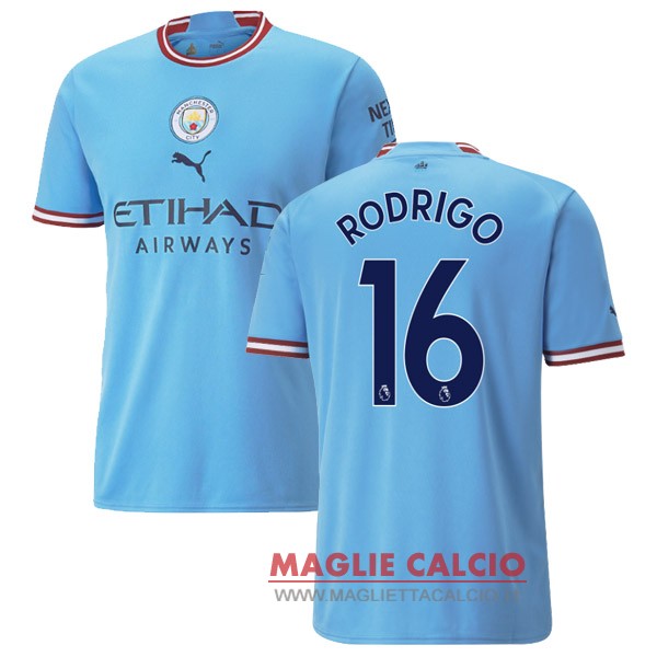nuova maglietta manchester city 2022-2023 Rodrigo 16 prima