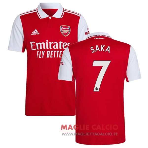 nuova maglietta arsenal 2022-2023 Saka 7 prima