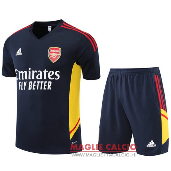 nuova formazione insieme completo divisione magliette arsenal 2022-2023 blu navy grigio