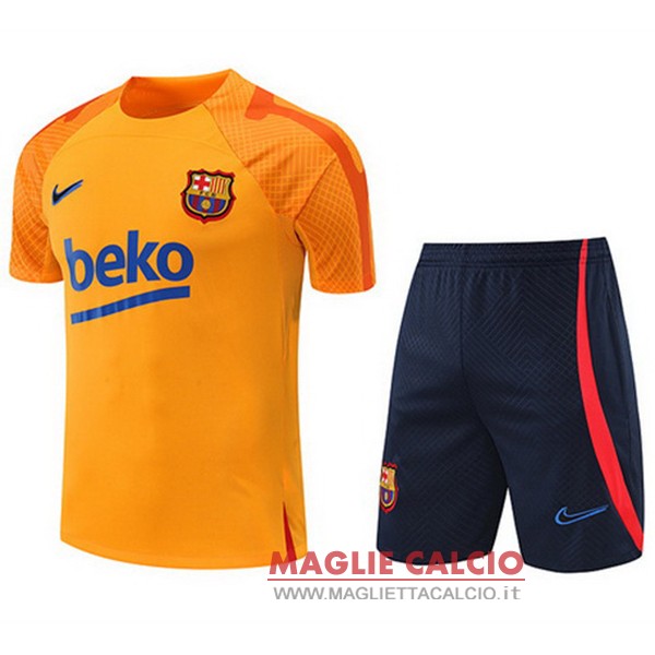 nuova formazione set completo divisione magliette barcelona 2022-2023 arancione I nero