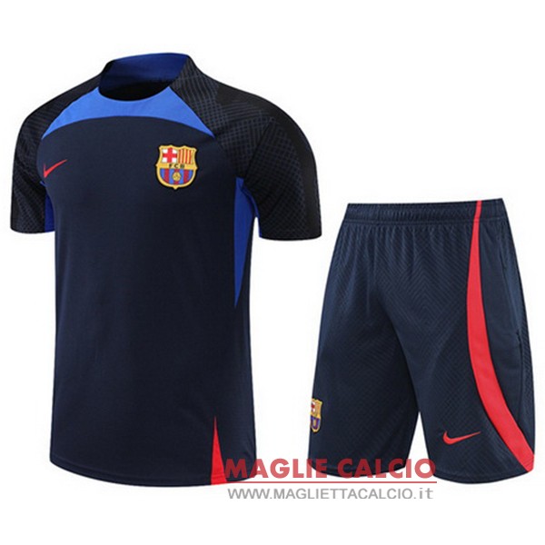 nuova formazione set completo divisione magliette barcelona 2022-2023 blu navy rosso