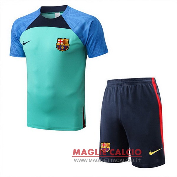 nuova formazione set completo divisione magliette barcelona 2022-2023 blu verde