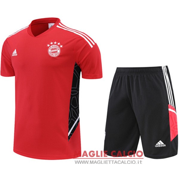 nuova formazione set completo divisione magliette bayern munich 2022-2023 rosso I nero