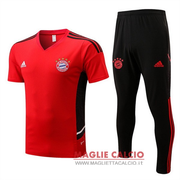 nuova formazione set completo divisione magliette bayern munich 2022-2023 rosso nero blu