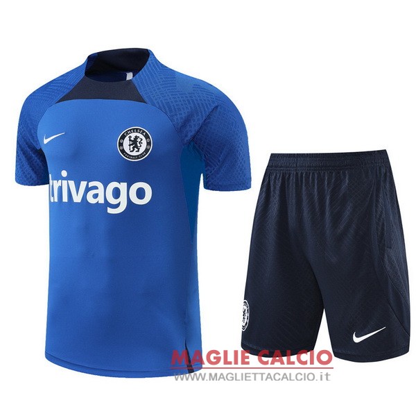 nuova formazione insieme completo divisione magliette chelsea 2022-2023 blu II bianco