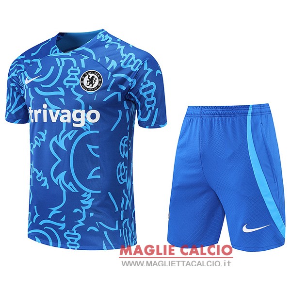 nuova formazione insieme completo divisione magliette chelsea 2022-2023 blu bianco