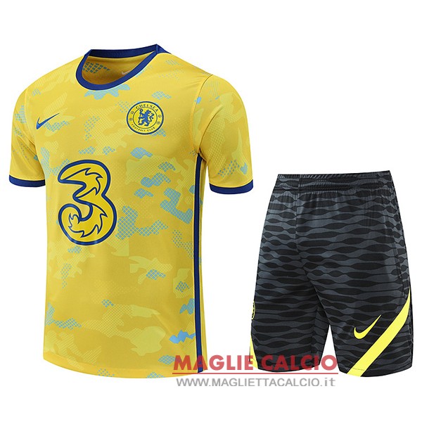 nuova formazione insieme completo divisione magliette chelsea 2022-2023 giallo I nero