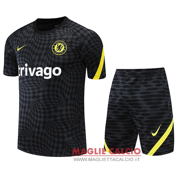 nuova formazione insieme completo divisione magliette chelsea 2022-2023 nero giallo