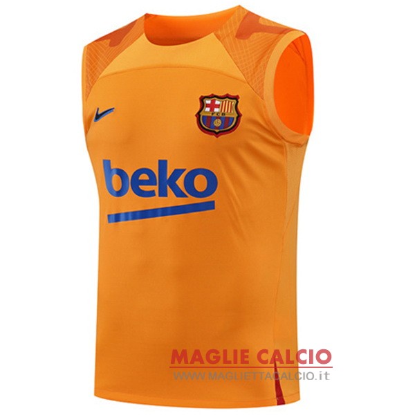 nuova senza maniche magliette barcelona formazione 2022-2023 I arancione