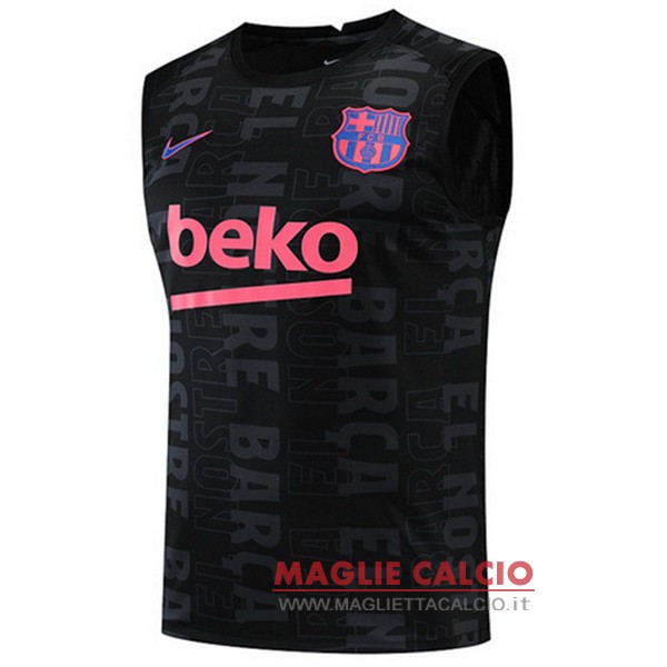 nuova senza maniche magliette barcelona formazione 2022-2023 nero purpureo